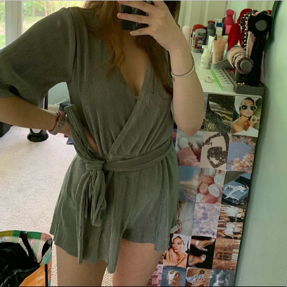 Silver metallic romper